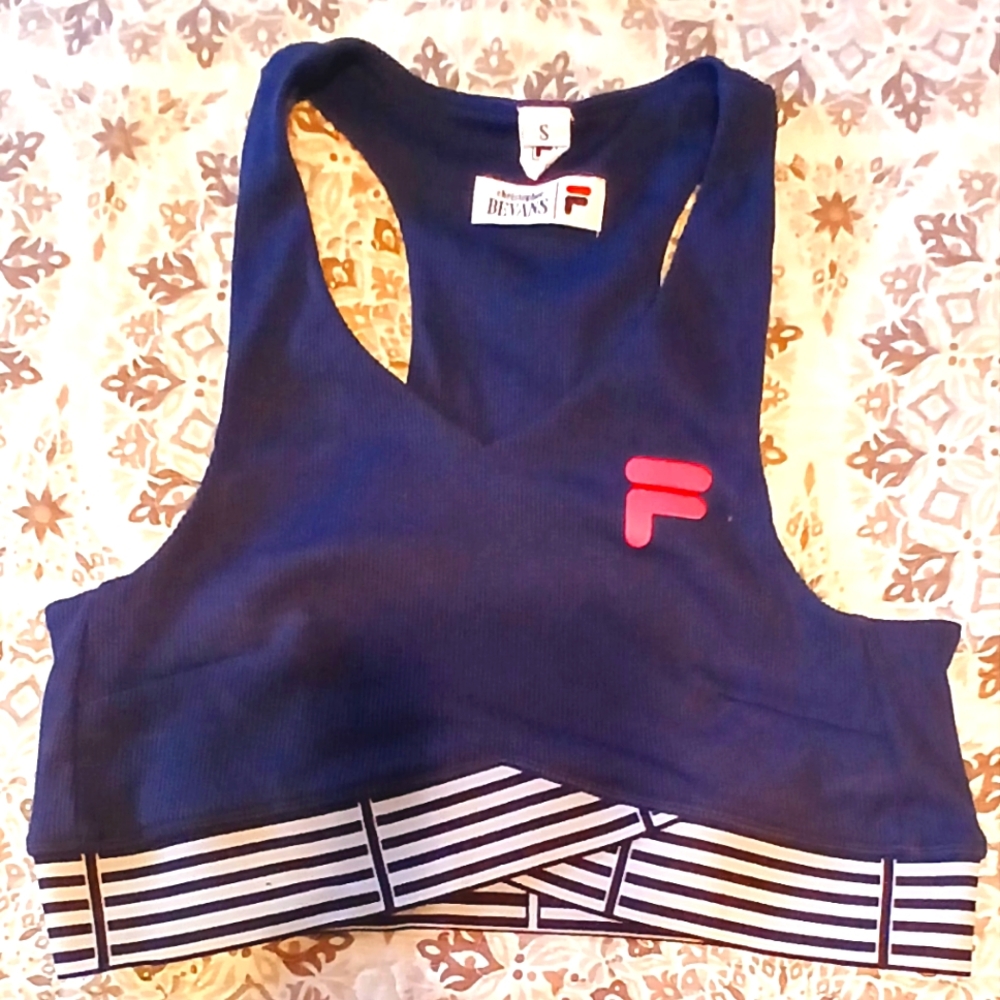 Fila Pink and Blue Racerback Sports Bra